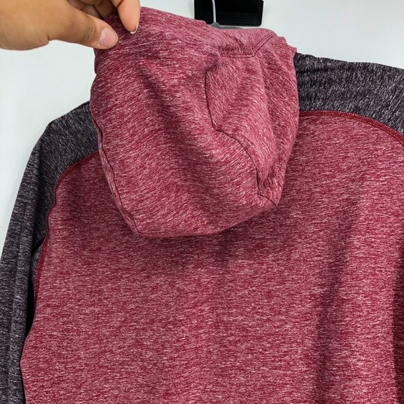 Lululemon Burgundy & grey Heathered 1/3 Zip Lightweight Hoodie size Medium - Picture 11 of 14